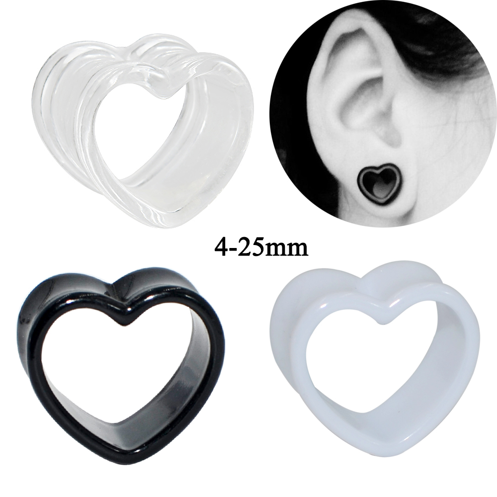 Body Jewelry Ear Gauges - Акриловый черный, белый цвет в форме