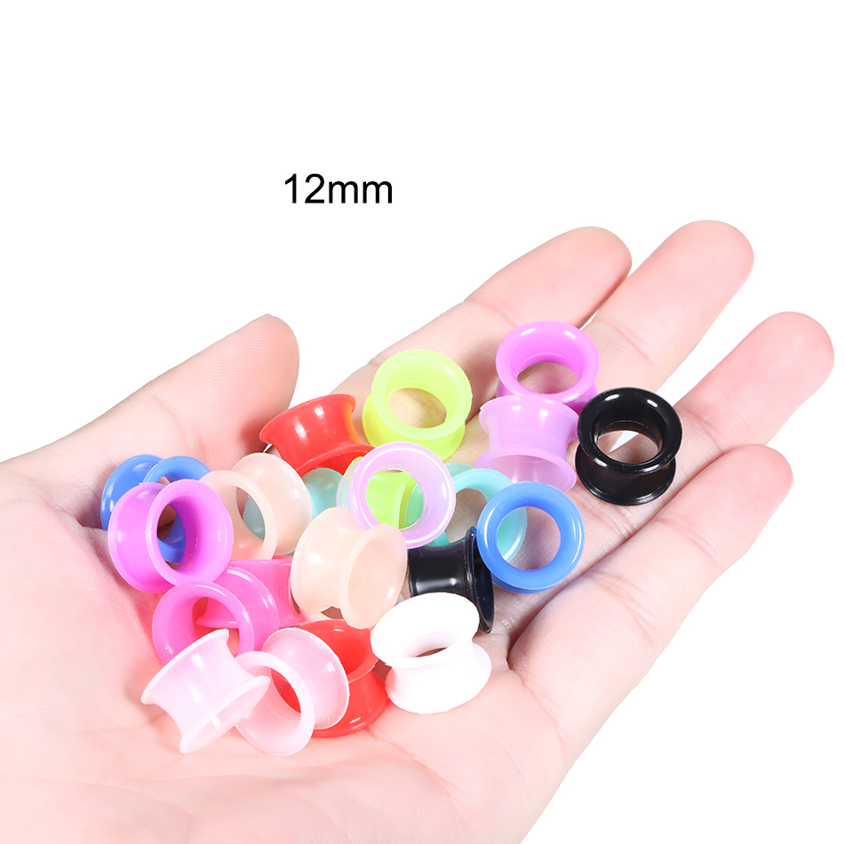Body Jewelry Ear Gauges - 24 шт., силиконовые высокие двойные расклешенные