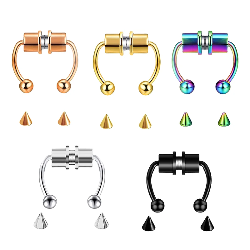Body Jewelry Hoops - Поддельное кольцо для пирсинга в носу,
