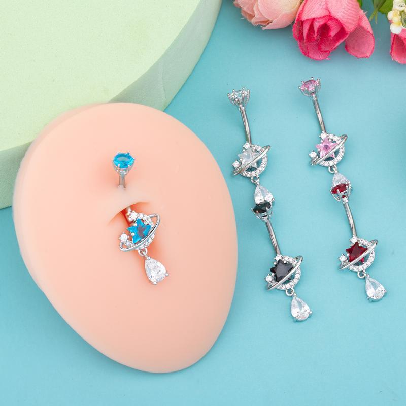 Body Jewelry Universe - Кольцо для пирсинга пупка с кристаллами