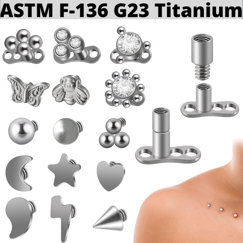 Dermal Anchor Top - 1 шт. G23 титановый огненный опал,