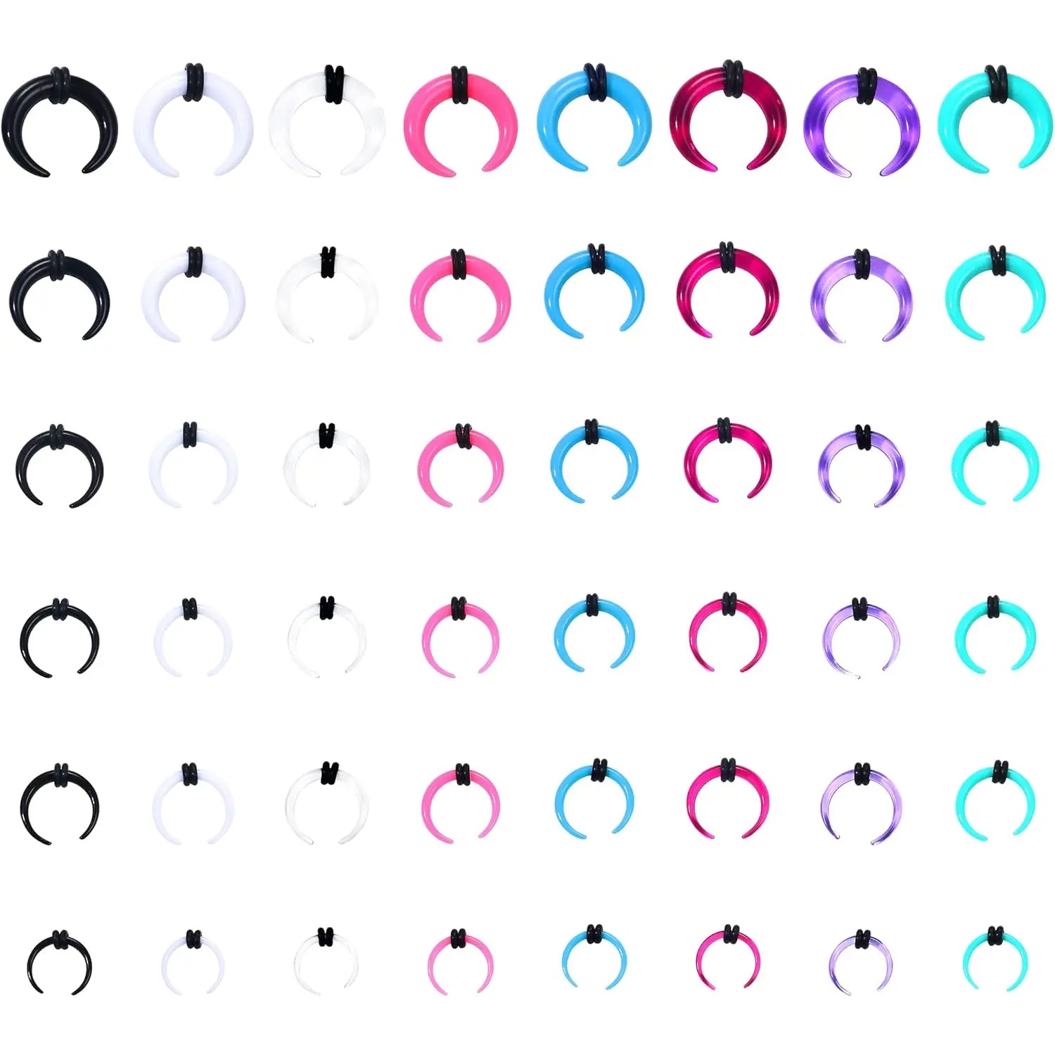 Body Jewelry Ear Gauges - Florideco 4G-14G акриловый комплект для растяжки