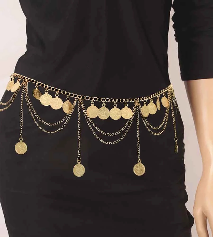 Body Jewelry Indian - Цыганский родовой Винтажный Золотой цвет металлическая