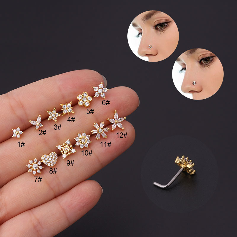 1 шт., L-образные серьги-гвозд – обзор и цена Body Jewelry Indian
