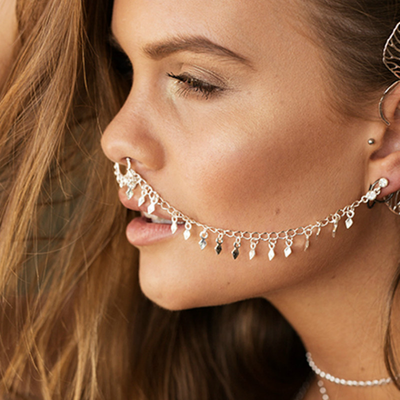 Кольцо-цепочка для носа, искус – обзор и цена Body Jewelry Indian