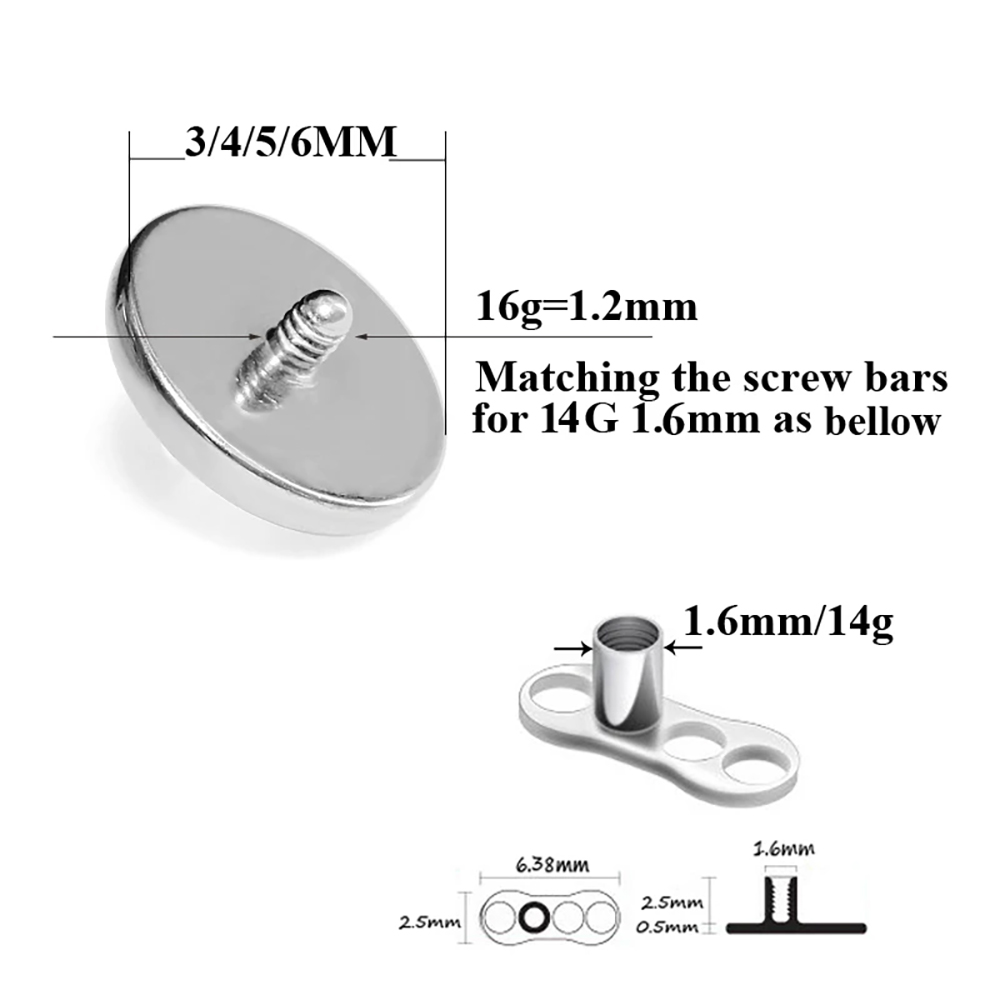 1 шт. G23 титановый огненный о – обзор и цена Dermal Anchor Top
